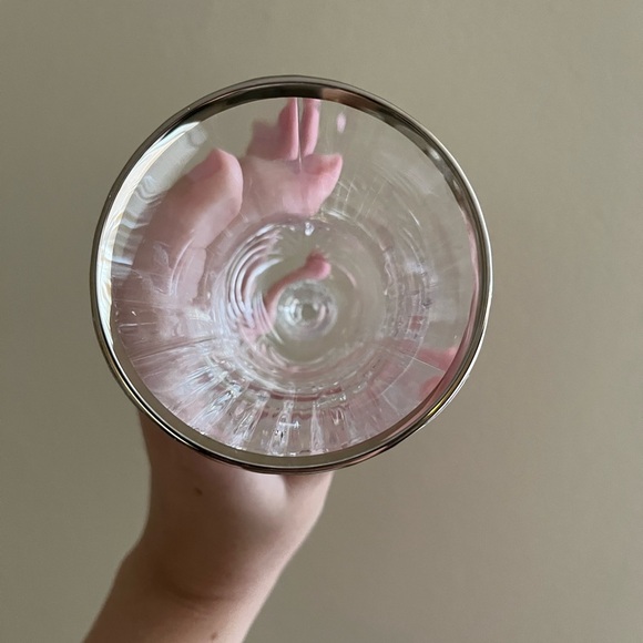 2 Royal Crystal Rock Glass Aurea Silver Rimmed - Picture 6 of 6